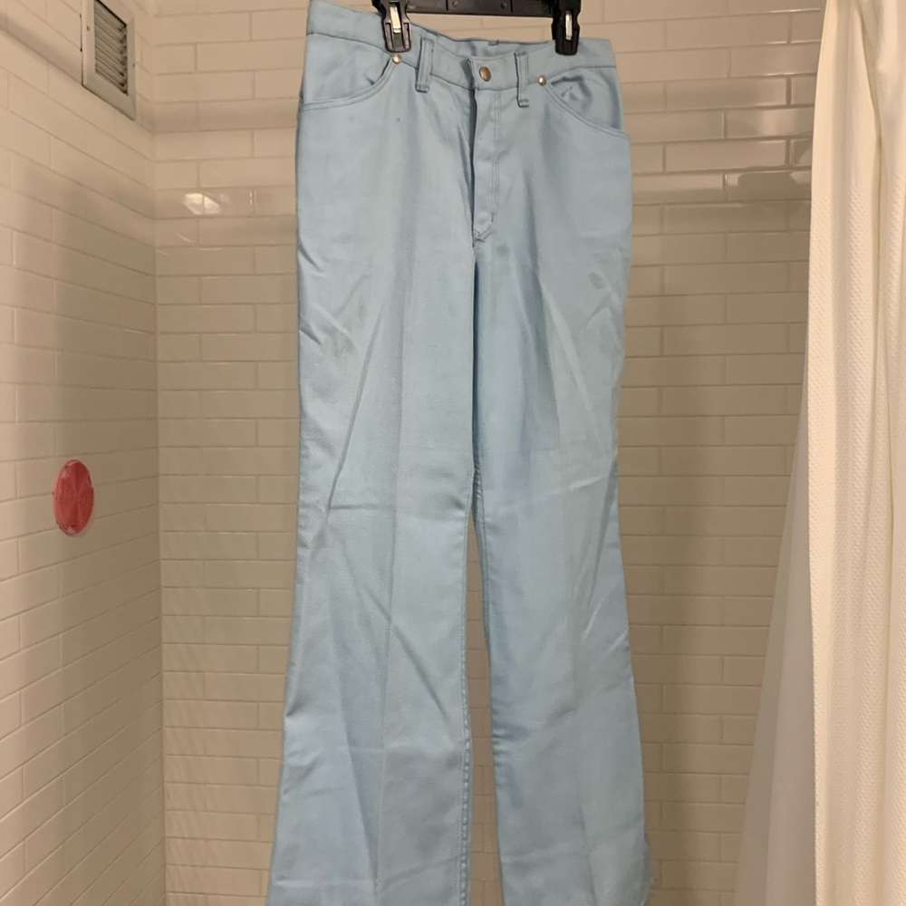Vintage Wrangler cotton pants, baby blue, size 27